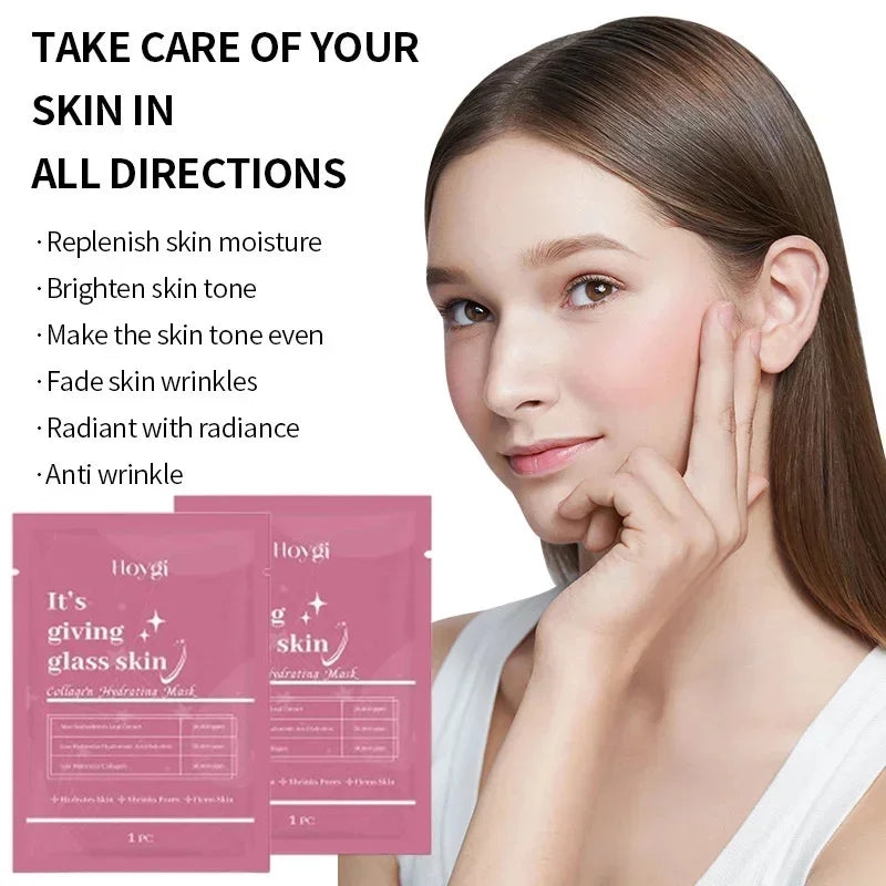 1/3/5/10PCS Collagen Face Mask Moisturizing Oil-Control Brightening Skincare Hydrating Shrink Pores Sheet Mask Beauty Skin Care