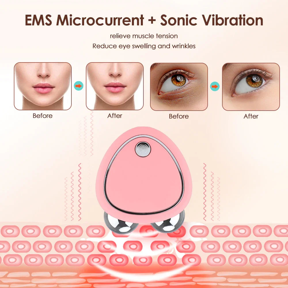 3D Micro Current Beauty Skin Electric Face Massager 3 Gears At Home Mini Microcurrent Device For Anti Aging And Wrinkle Reducer