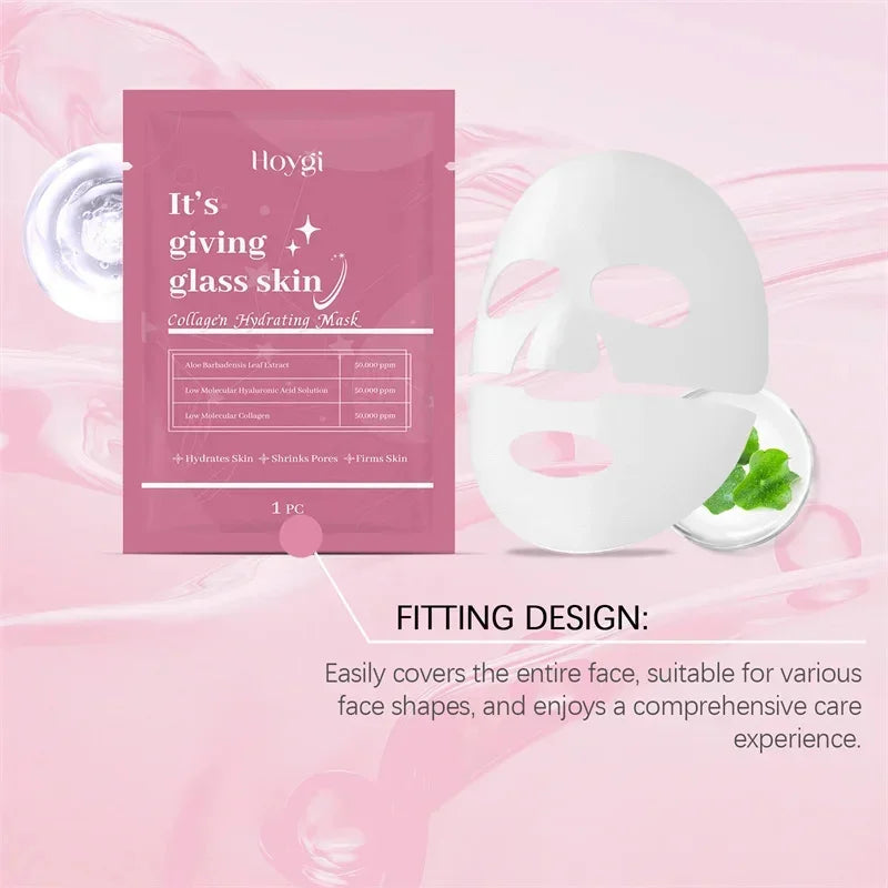 1/3/5/10PCS Collagen Face Mask Moisturizing Oil-Control Brightening Skincare Hydrating Shrink Pores Sheet Mask Beauty Skin Care