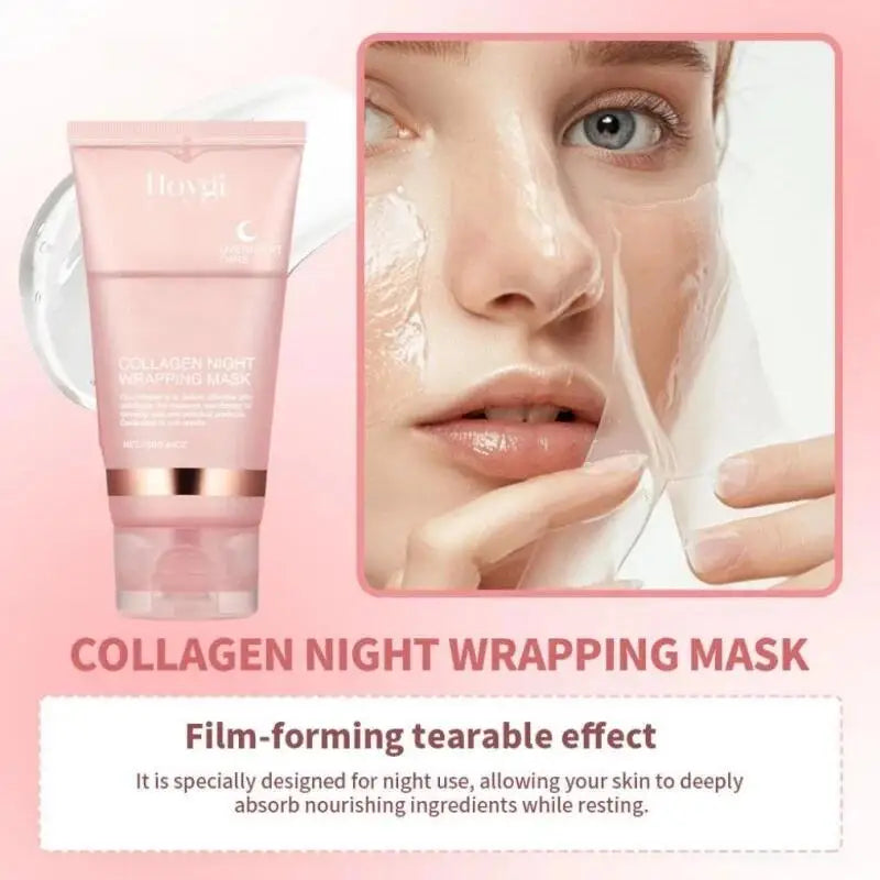 Night Collagen Wrapping Mask Rejuvenation Moisturizing Brightening Korean Face Mask Make Glowy Skin Elasticity Facial Mask 75ml