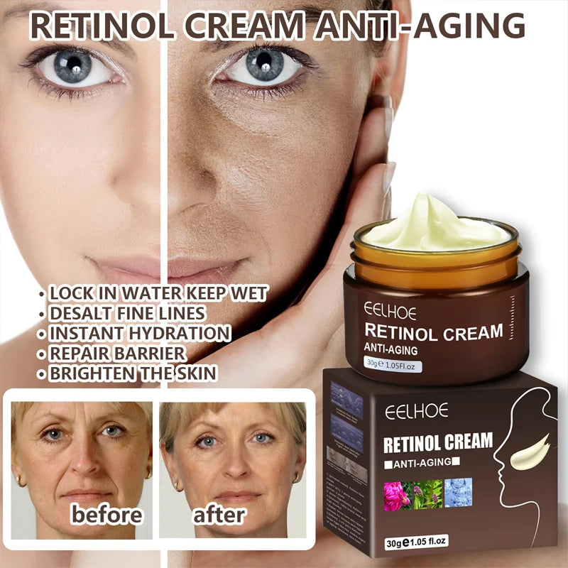 Retinol Wrinkle Remover Face Cream Firming Lifting Anti Aging Fade Fine Lines Moisturizing Whitening Skin Care Korean Cosmetics