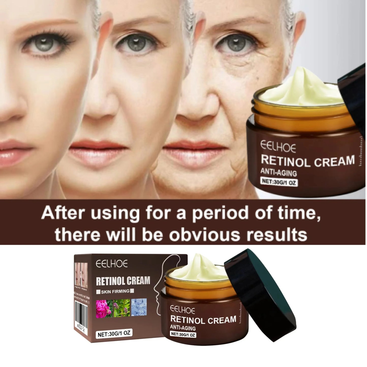 Retinol Wrinkle Remover Face Cream Firming Lifting Anti Aging Fade Fine Lines Moisturizing Whitening Skin Care Korean Cosmetics