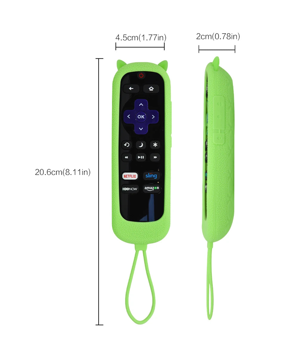 Remote Case for Roku Cover for TCL Roku TV Steaming Stick Silicone Protective Controller Universal Replacement Sleeve Skin Glow