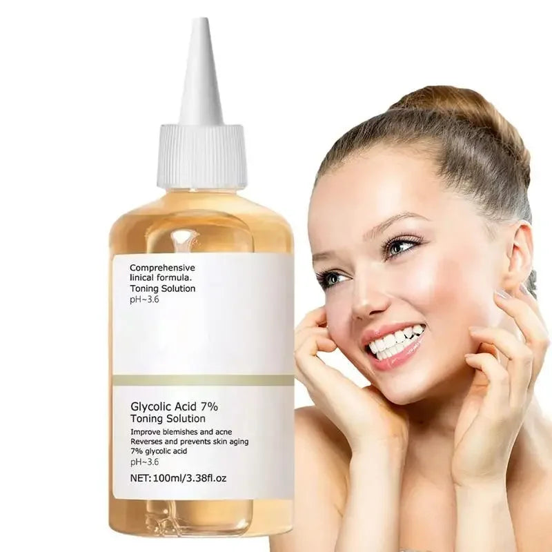 Glycolic Acid 7% Toning Solution Lifting Firming Wrinkles Dispelling Acne Lighten Pore Glow Facial Skin Care Acid Toner New 2024