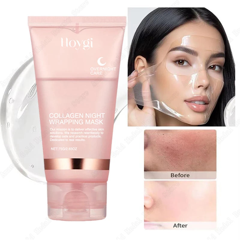 Night Collagen Wrapping Mask Rejuvenation Moisturizing Brightening Korean Face Mask Make Glowy Skin Elasticity Facial Mask 75ml