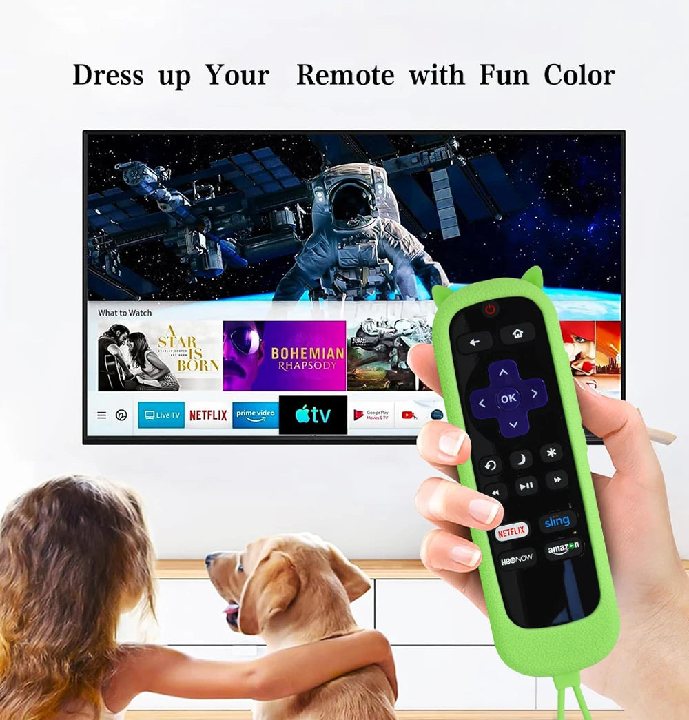 Remote Case for Roku Cover for TCL Roku TV Steaming Stick Silicone Protective Controller Universal Replacement Sleeve Skin Glow