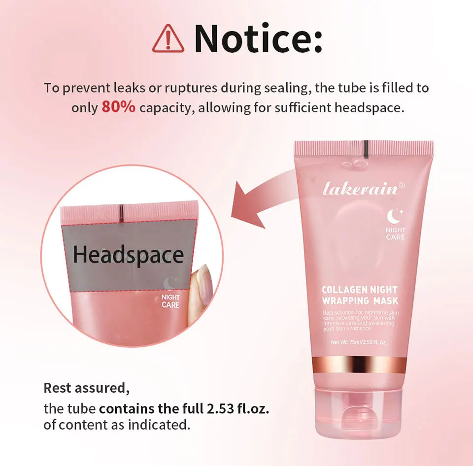 75ml Collagen Overnight Wrapping Peel Off Facial Mask Korean Collagen Night Wrapping Mask Deeply Hydrates Night Care Mask Cream