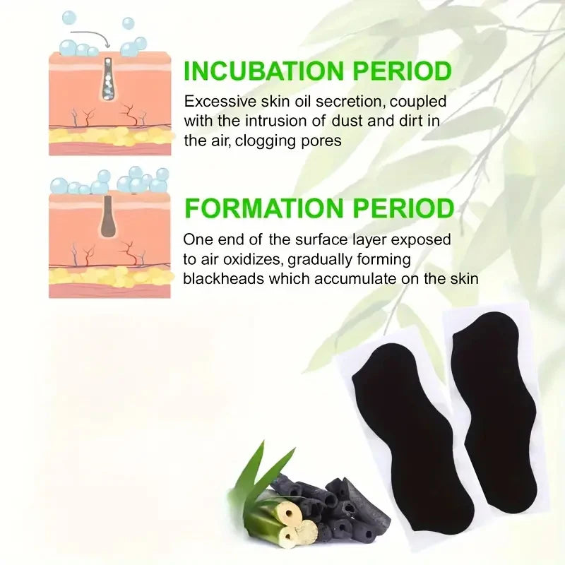 Bamboo Charcoal Blackhead Remover Mask Nasal Strips Black Dots Spots Acne Treatment Mask Face Acne Deep Clean Nose Sticker