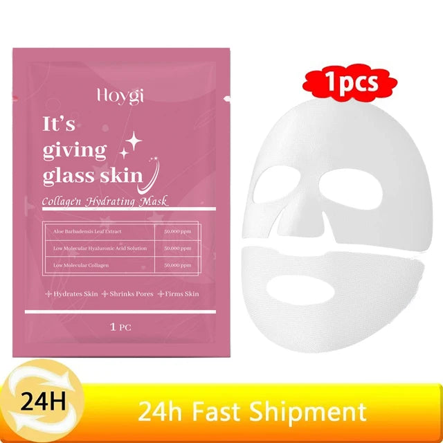 1/3/5/10PCS Collagen Face Mask Moisturizing Oil-Control Brightening Skincare Hydrating Shrink Pores Sheet Mask Beauty Skin Care